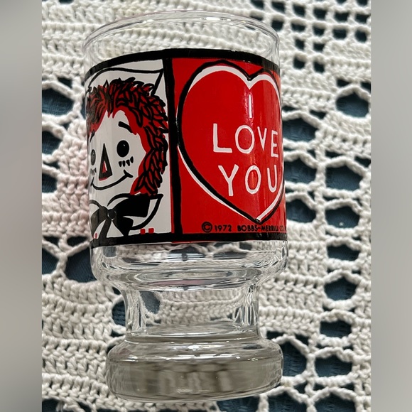 1972 Raggedy Ann & Andy Doll Juice Glass 6 oz - Picture 1 of 6